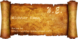 Wichter Emma névjegykártya